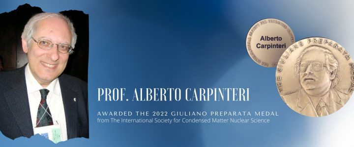 Prof. Alberto Carpinteri awarded with the Giuliano Preparata Medal 2022